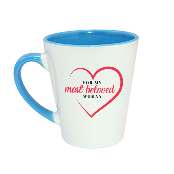 Latte mug "For the most beloved woman" Latte mug "For the most beloved woman"