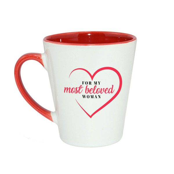 Latte mug "For the most beloved woman" Latte mug "For the most beloved woman"