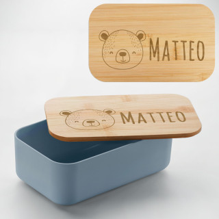 Lunch box "BEIBABOX - teddy bear" with your chosen name Lunch box "BEIBABOX - teddy bear" with your chosen name