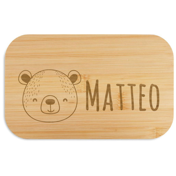 Lunch box "BEIBABOX - teddy bear" with your chosen name