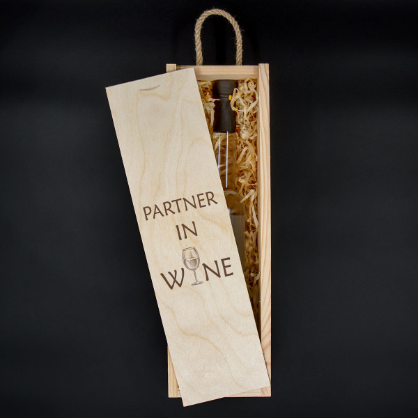 Wooden Bottle Box "Partner in Wine"