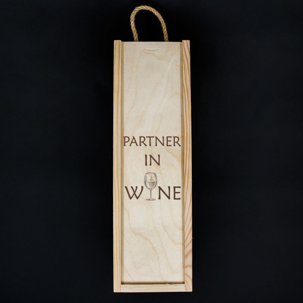 Wooden Bottle Box "Partner in Wine"