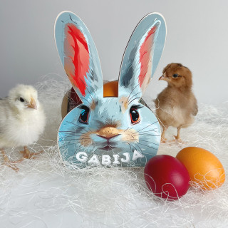 Wooden basket "Bunny" with your selected name
