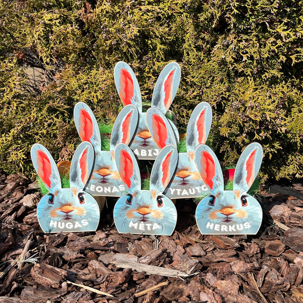 Wooden basket "Bunny" with your selected name Wooden basket "Bunny" with your selected name