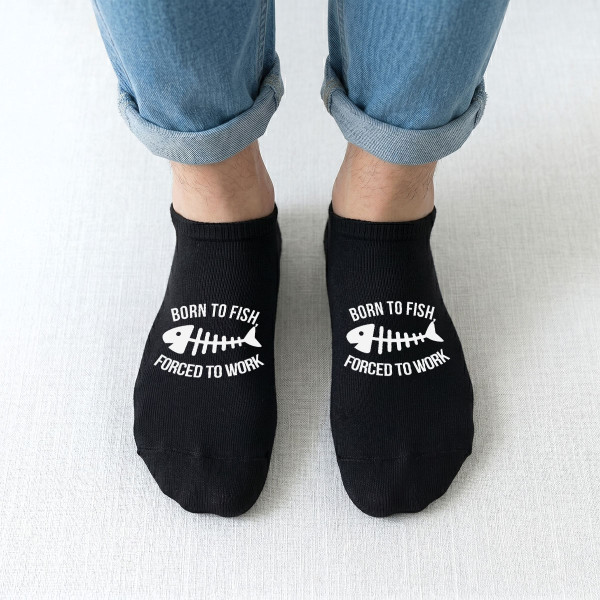 Men's Short Socks "Born to Fish"