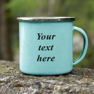 Metal mug with your own text