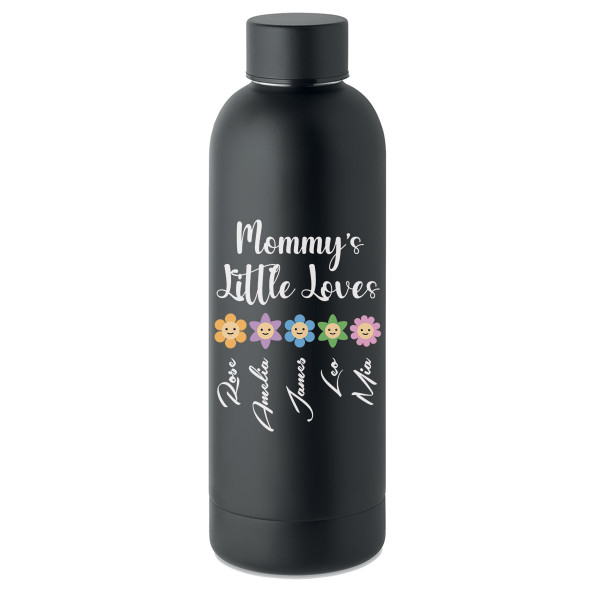 Metal thermal bottle "Mommy’s Little Loves" with your chosen names (500ml)