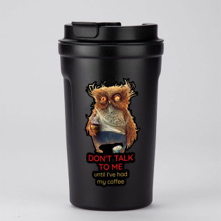 Metal thermo mug "Until I've had my coffeee" (400ml)