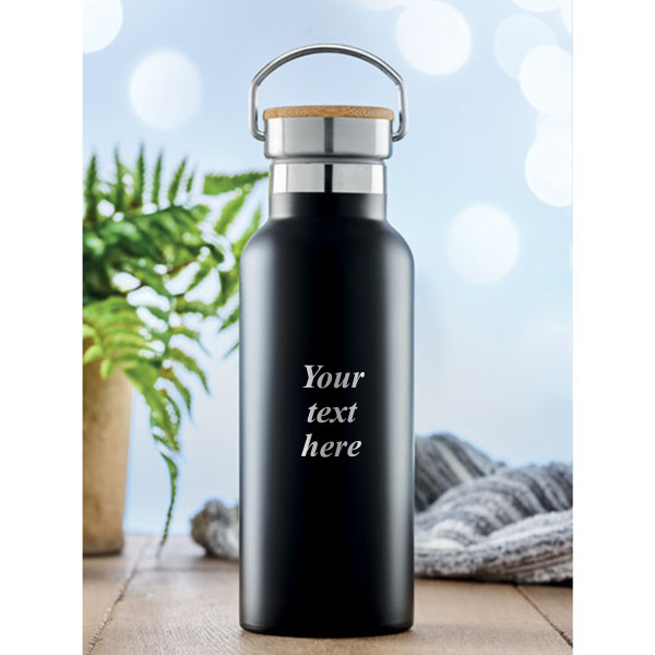 Metal water bottle "HELSINKI" with your engraved text (500ml)