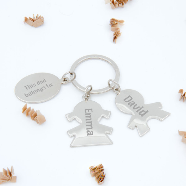 Metal Keychain "This Dad Belongs to" with Your Chosen Names Metal Keychain "This Dad Belongs to" with Your Chosen Names
