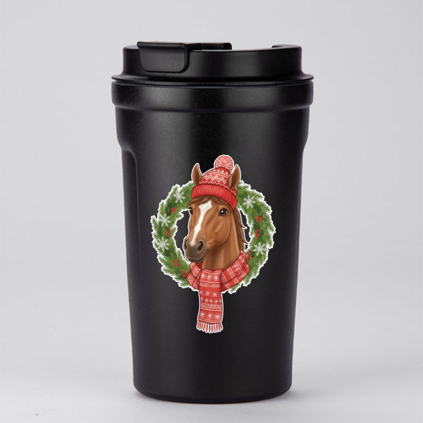 Metal thermo mug "Year of the Horse – 2026" (400ml)
