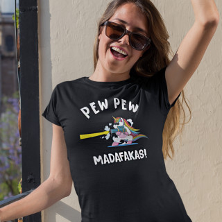Women's T-shirt "Pew pew unicorn"