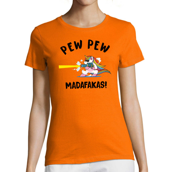 Women's T-shirt "Pew pew unicorn"