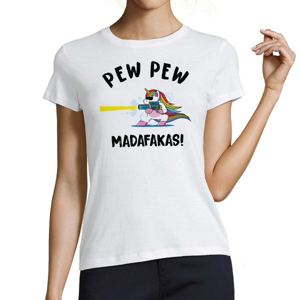 Women's T-shirt "Pew pew unicorn"
