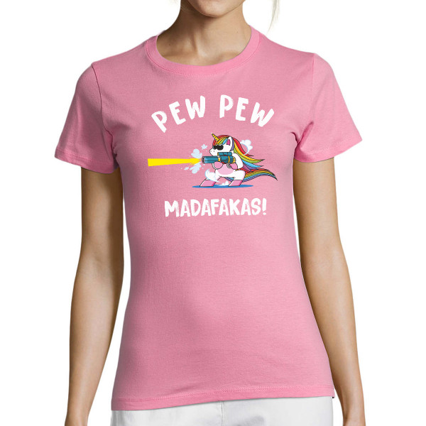 Women's T-shirt "Pew pew unicorn"