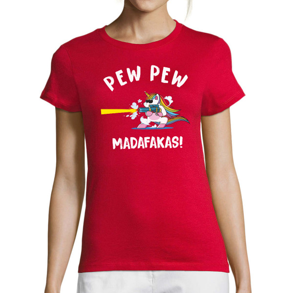 Women's T-shirt "Pew pew unicorn"