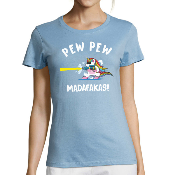 Women's T-shirt "Pew pew unicorn"