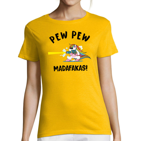 Women's T-shirt "Pew pew unicorn"