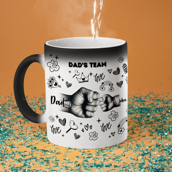 Mug "Dad's Team" with custom children's names