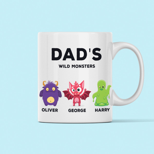 Mug "Dad's little monsters" with children's names Mug "Dad's little monsters" with children's names