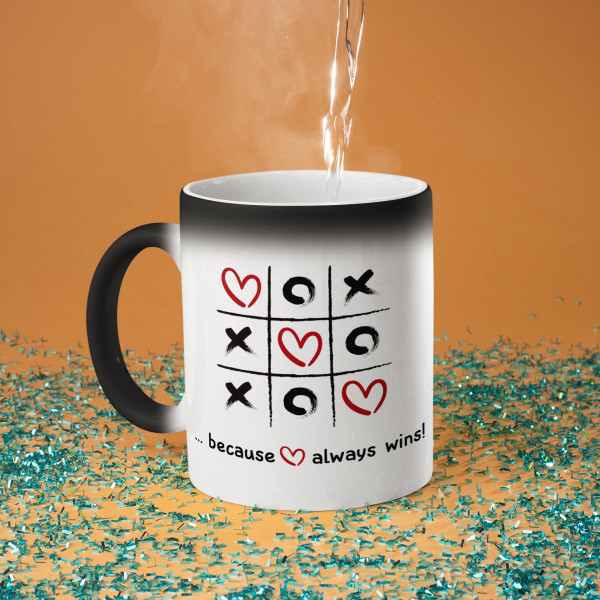 Mug "Love always wins" with your selected names