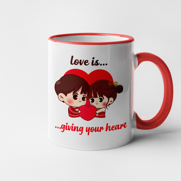 Mug "Love is - giving your heart"