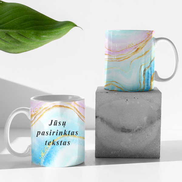 Mug "Marble dream" with your chosen text
