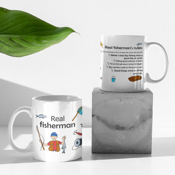 Mug "Real fisherman's rules" Mug "Real fisherman's rules"