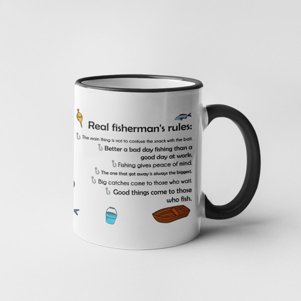 Mug "Real fisherman's rules" Mug "Real fisherman's rules"
