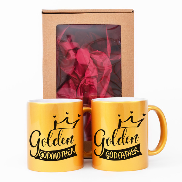Mug Set "Golden Godparents"