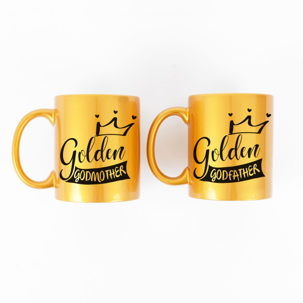 Mug Set "Golden Godparents"