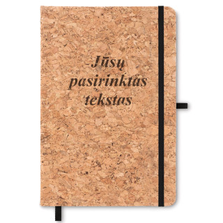 Notebook with cork cover with your chosen text (A5)