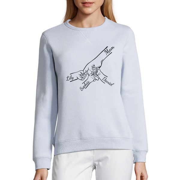 Pastel sweatshirt "Mom and Children" with chosen children’s names