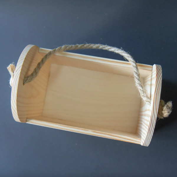 Personalized Wooden Bottle Crate with Rope Handle - "Time to Celebrate"