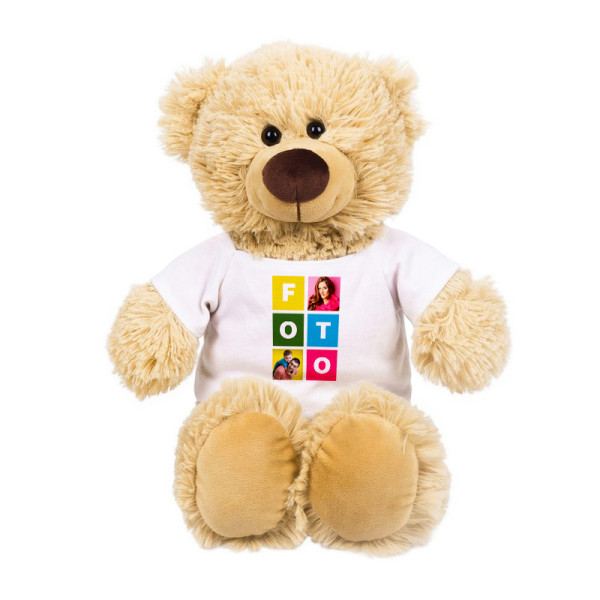 Plush teddy bear "Bernie" with your chosen photo (25 cm) Plush teddy bear "Bernie" with your chosen photo (25 cm)