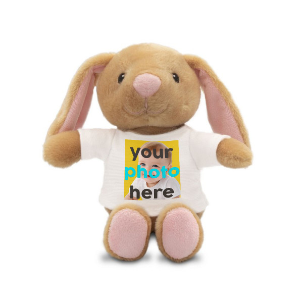 Plush bunny "Binky" with your chosen photo (18 cm) Plush bunny "Binky" with your chosen photo (18 cm)