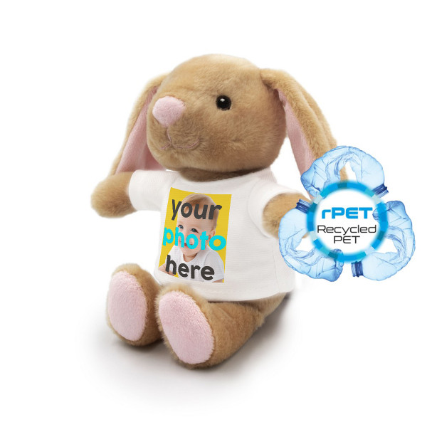 Plush bunny "Binky" with your chosen photo (18 cm) Plush bunny "Binky" with your chosen photo (18 cm)