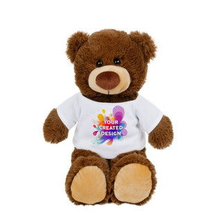 Plush teddy bear "Bernie" with your custom design (25cm)