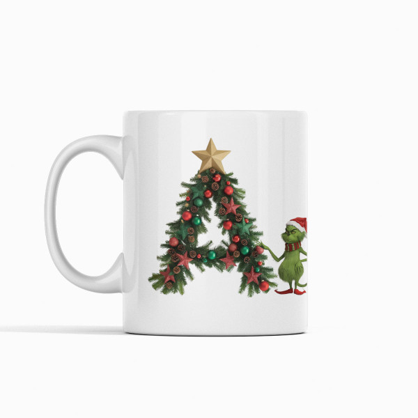 Mug "Grinch Christmas" with your chosen letter