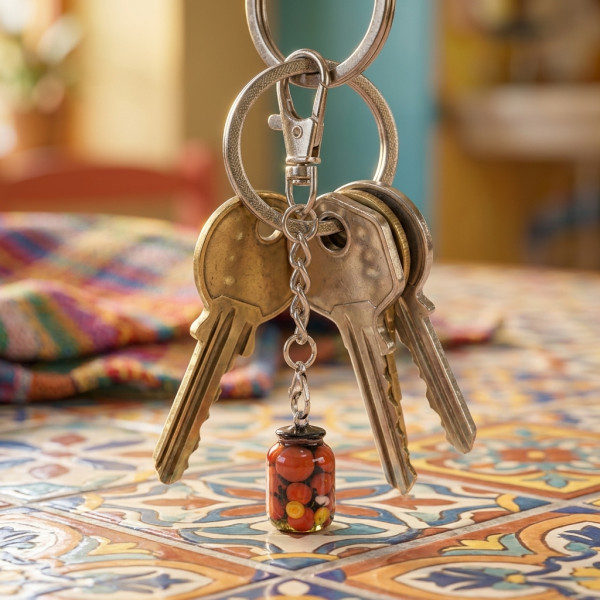 Keychain “Jar of Tomatoes”