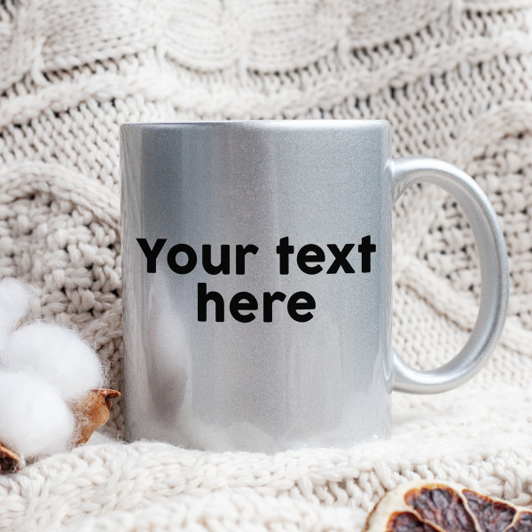 Silver mug with your chosen text Silver mug with your chosen text