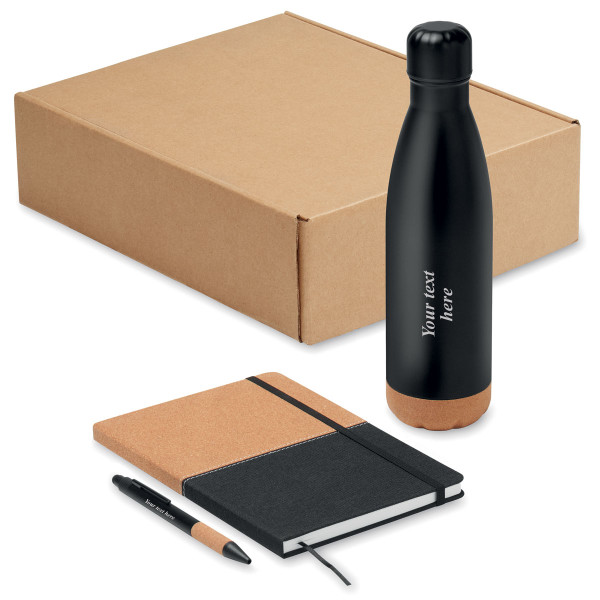 Sustainable Gift Set "ECO Black" with Your Chosen Text