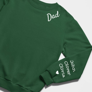Sweatshirt "Dad" with children's names on the sleeve (without hood)