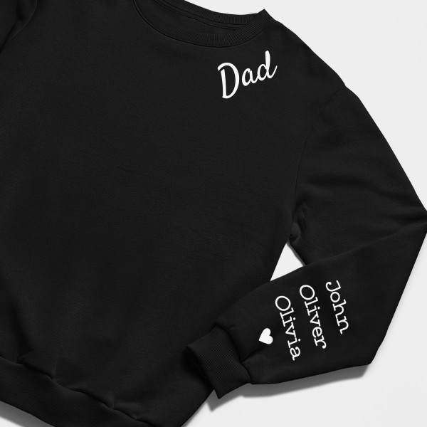 Sweatshirt "Dad" with children's names on the sleeve (without hood)