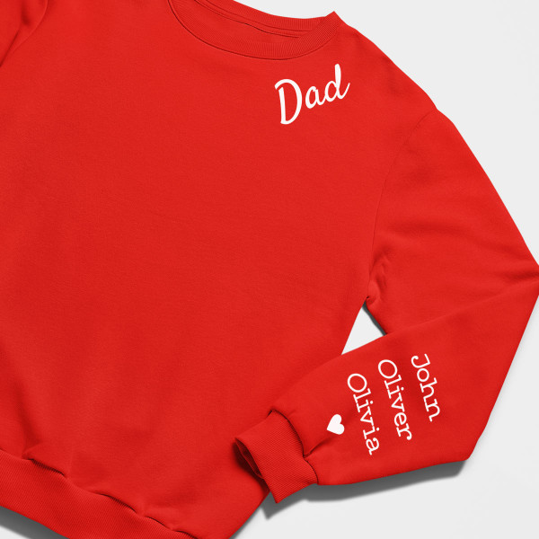 Sweatshirt "Dad" with children's names on the sleeve (without hood)
