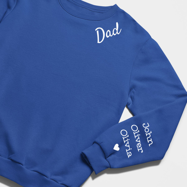Sweatshirt "Dad" with children's names on the sleeve (without hood)