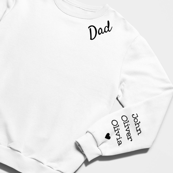 Sweatshirt "Dad" with children's names on the sleeve (without hood)