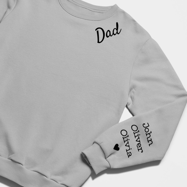 Sweatshirt "Dad" with children's names on the sleeve (without hood)