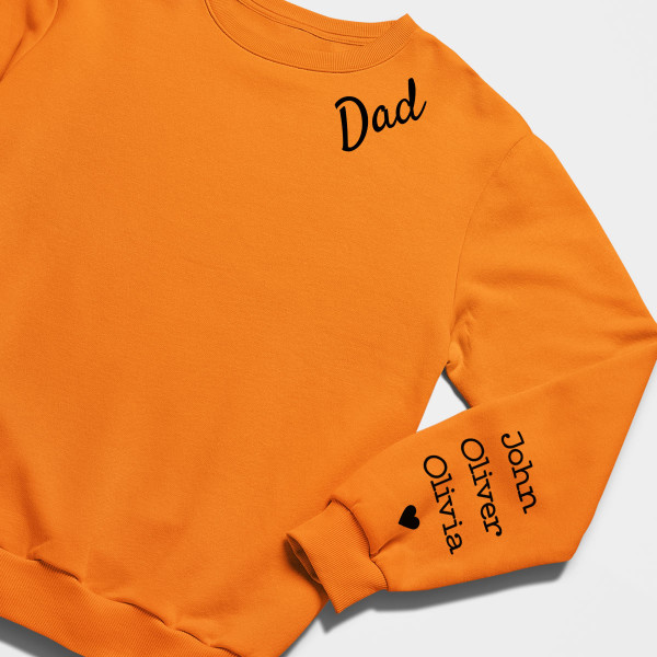 Sweatshirt "Dad" with children's names on the sleeve (without hood)