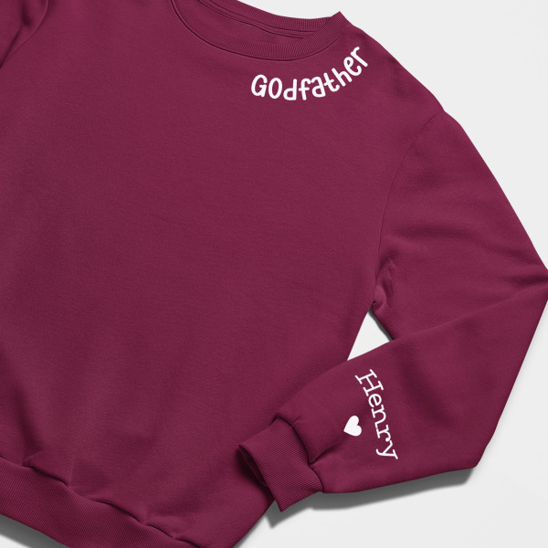 Sweatshirt "Godfather" with children's names on the sleeve (without hood)